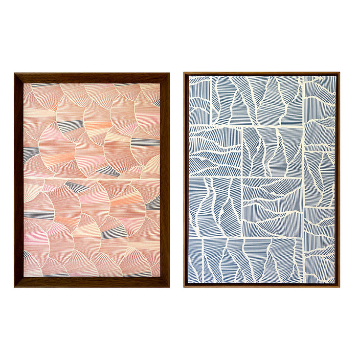 Quadro | Dupla "Expansão" | Dupla | Print | Tamanho Grande (63x45cm) | Moldura de Madeira Modelo Canaleta e Chanfrada