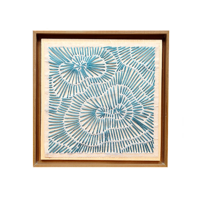 Quadro | "Ondas" | Tamanho Pequeno (22x22cm) | Moldura de Madeira Modelo Canaleta