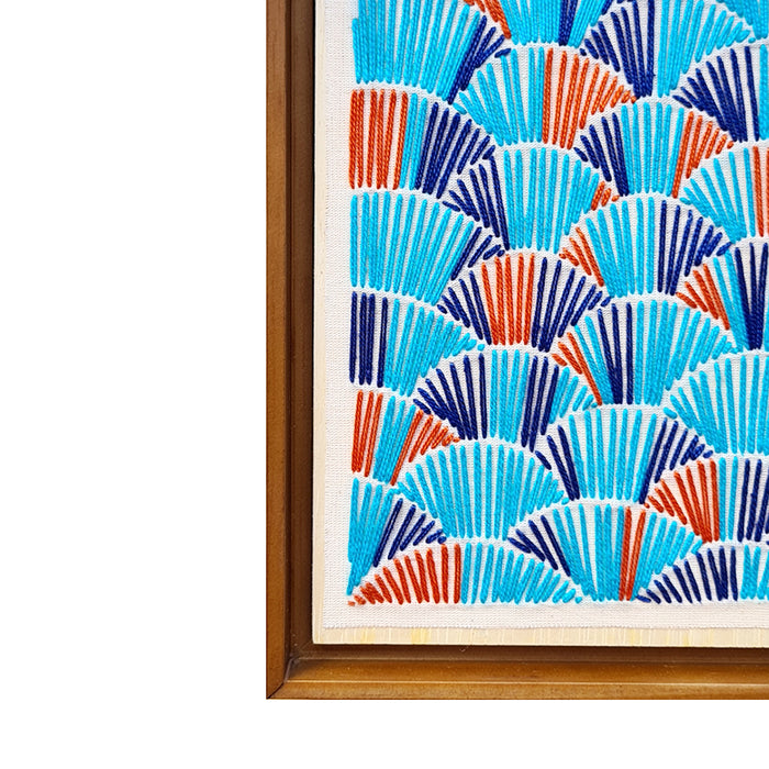 Quadro | "Celeste" | Tamanho Pequeno (22x22cm) | Moldura de Madeira Modelo Canaleta