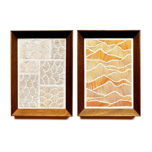 Quadro bordado dupla – Arte manual em tecido, ideal para decoração de interiores e arquitetos