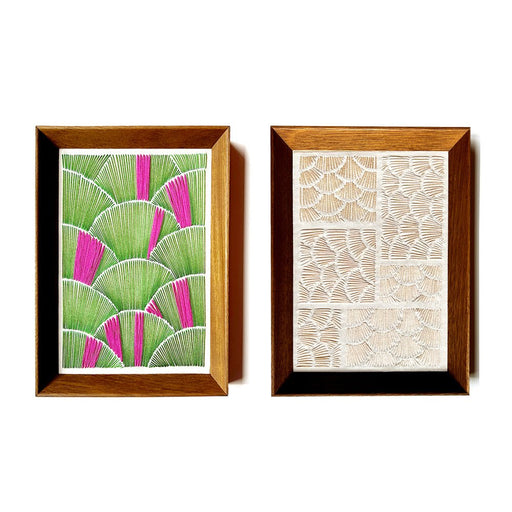 Quadro bordado dupla – Arte manual em tecido, ideal para decoração de interiores, arquitetos e presentes criativos