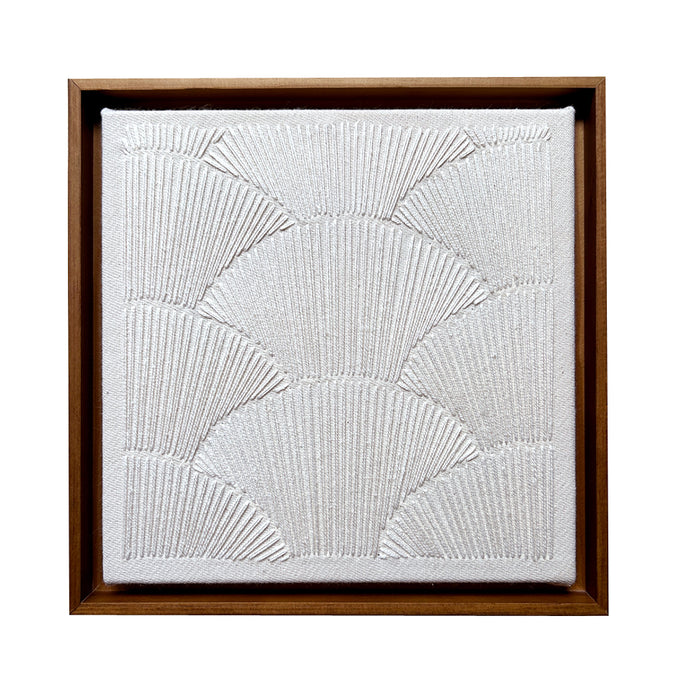 Quadro | "Off White" | Tamanho Pequeno (22x22cm) | Moldura de Madeira Modelo Canaleta