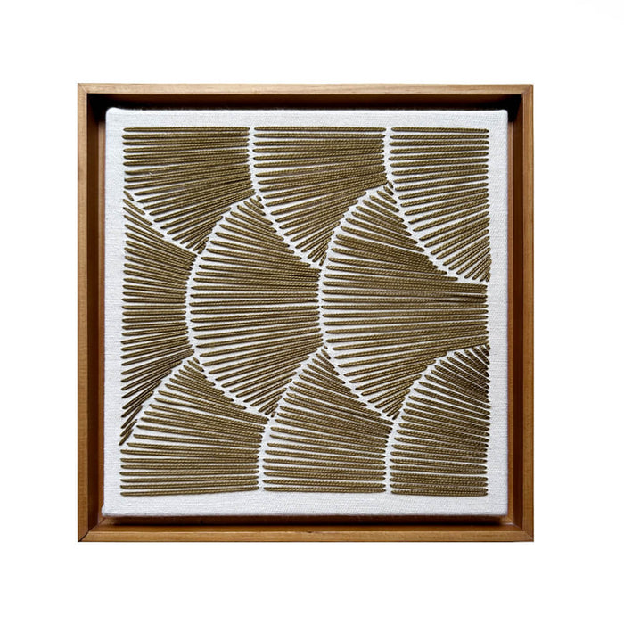 Verde — Quadro Bordado Artesanal 22x22cm | Moldura de Madeira | Casa Amarilo