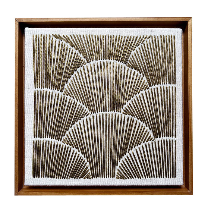 Verde — Quadro Bordado Artesanal 22x22cm | Moldura de Madeira | Casa Amarilo