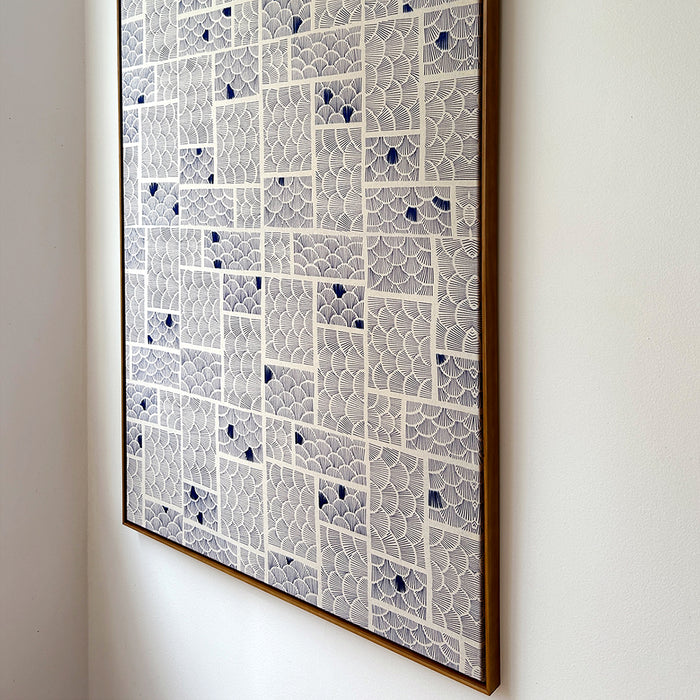 Quadro | Texturas da Natureza - Movimento Azul (123x83cm) | Moldura Canaleta | Print