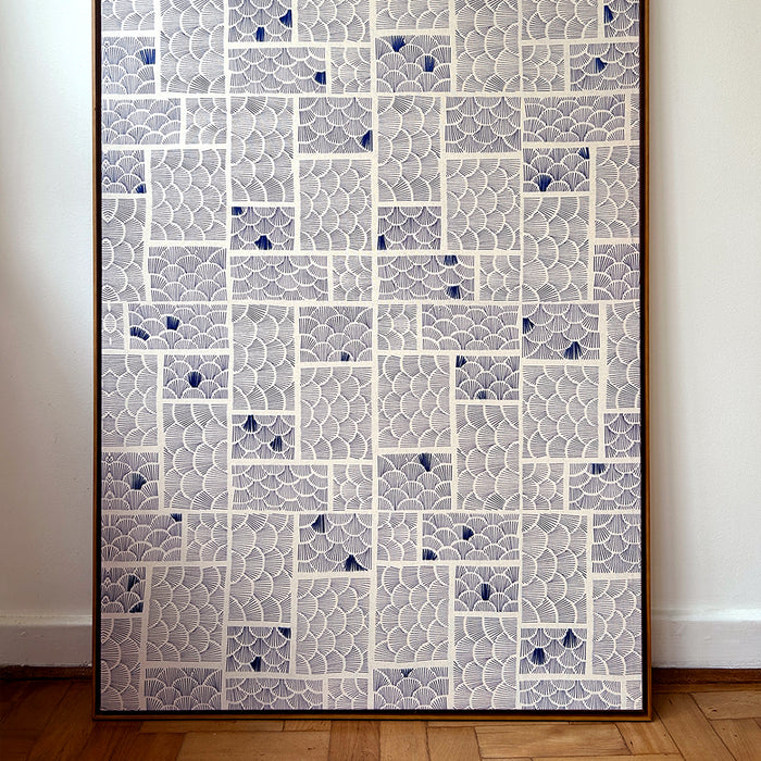 Quadro | Texturas da Natureza - Movimento Azul (123x83cm) | Moldura Canaleta | Print
