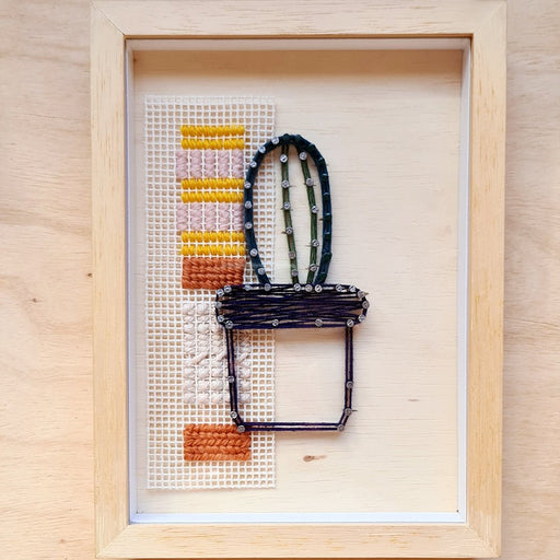 Quadro Cacto  – Arte manual com técnica String Art, uma peça única ideal para decoração